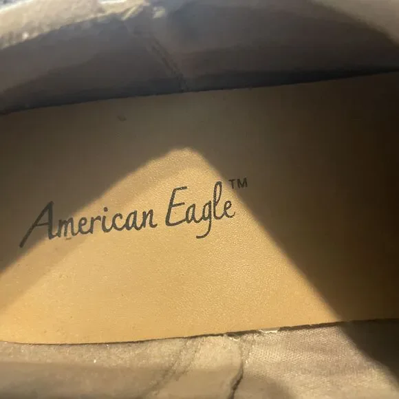 American Eagle Booties Women’s Size 12  Tan Faux Suede Low‎ Heel Ankle Boots Zip - Picture 12 of 15
